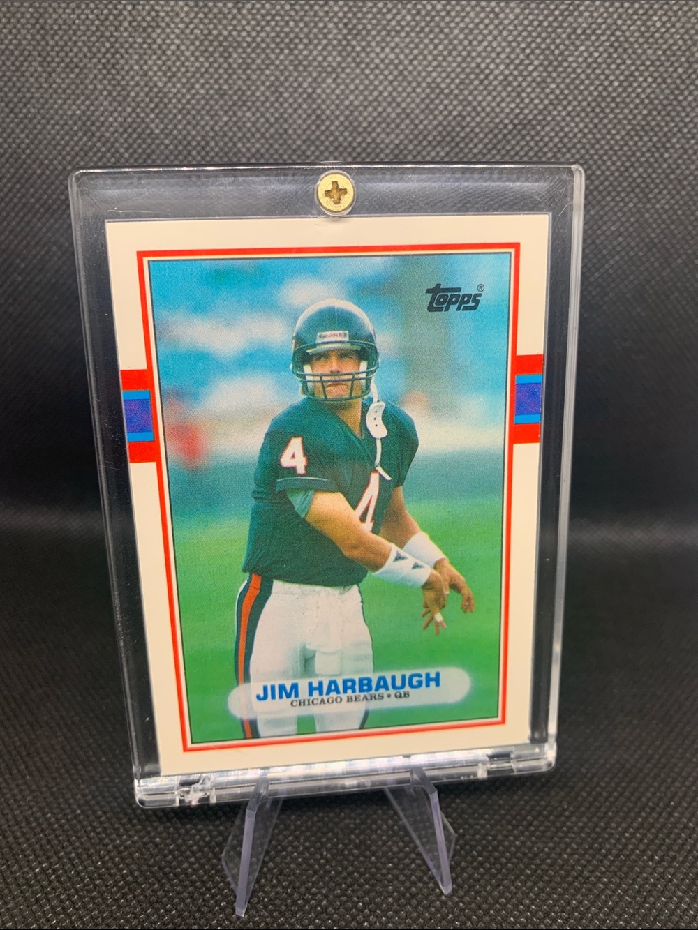 Jim Harbaugh Rookie Card Chicago Bears LA Chargers Michigan Head Coach In Case!